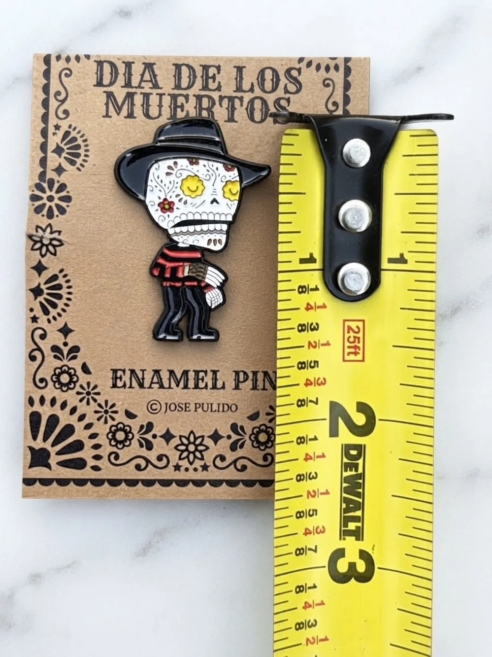 Fresh Prints Jose Pulido Dia de Los Muertos Freddy Krueger Enamel Pin NIP